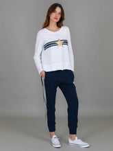 Load image into Gallery viewer, Sonya | Women's Gold Star Stripe Long Sleeve Tee – Cotton Jersey