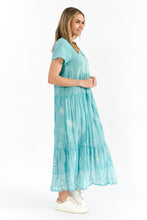 Load image into Gallery viewer, Zola V Neck Maxi Dress - Coral Border Jade