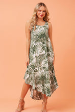 Load image into Gallery viewer, Umbrella Leaf Print Midi Dress