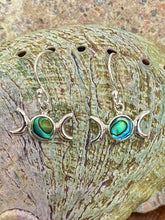 Load image into Gallery viewer, Triple Goddess Drop Earrings - Paua Shell