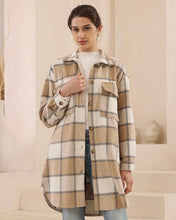 Load image into Gallery viewer, Checked Shacket - Camel