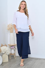 Load image into Gallery viewer, Full Length Side Button Layered Beach Pant - Navy
