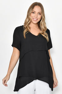 Fine layered Top - Black