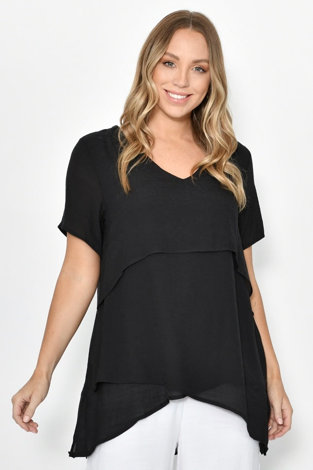 Fine layered Top - Black