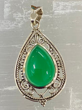 Load image into Gallery viewer, Green Onyx Sterling Silver Pendant