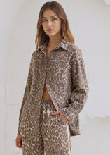 Load image into Gallery viewer, Button Down Denim Shacket - Leopard
