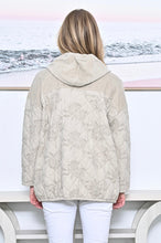 Load image into Gallery viewer, Paisley Stud Quilted Zip Up Hoodie Jacket - Beige