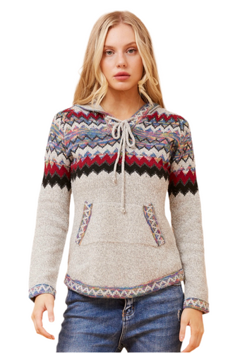 Argen Jacquard Print Knit Jumper - Grey