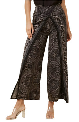 Boho Wide Leg Pants - Black