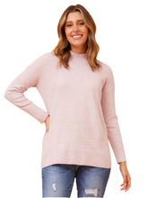 Load image into Gallery viewer, Faiza High Neck Knit Jumper - Pale Pink