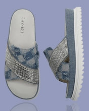 Load image into Gallery viewer, Denim Cross Sandals