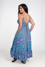 Load image into Gallery viewer, Long Strappy Silk Dress with Pockets - Blue