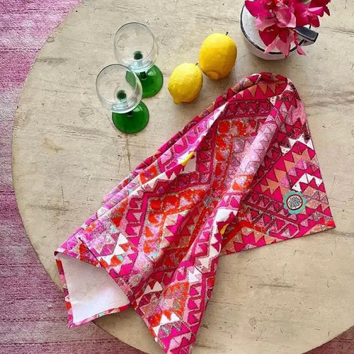 Tea Towel - Kelim Pink