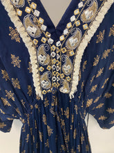 Load image into Gallery viewer, Golden Print Tassel Maxi Dress