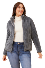 Load image into Gallery viewer, Faux Fur Jacket - Pewter