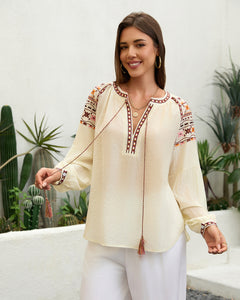 Embroidered Azteca Folk Top