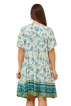 Load image into Gallery viewer, Honda Boho Short Dress - Paisley Spearmint Print