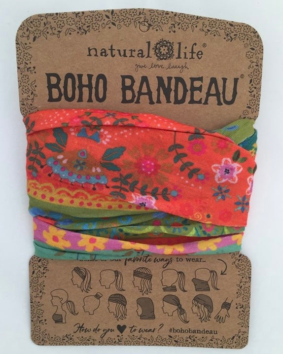 Boho Bandeau - Orange/Green Borders