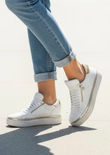 Load image into Gallery viewer, Heritage Zip Sneaker - White/Gold