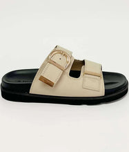 Load image into Gallery viewer, 	Human Shoes Nelly Slide in Bone with contoured black sole