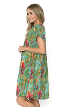 Load image into Gallery viewer, Nicola Cap Sleeve Dress - Tropical Foil