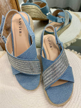 Load image into Gallery viewer, Kylie Wedge Sandals - Denim