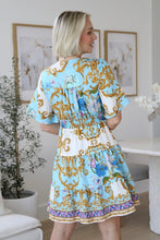 Load image into Gallery viewer, Ella Dress Blue – back view showing relaxed fit