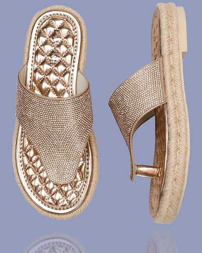 Lav-ish Hemp Rope Sandals - Rose Gold