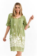 Load image into Gallery viewer, Hannah Boho Tunic - Trop Border Olive