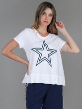 Load image into Gallery viewer, Charlene Women's Star Stripe T-Shirt – Cotton Slub Jersey