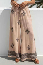 Load image into Gallery viewer, Willow Embroidered Wide Leg Pants - Beige/Black