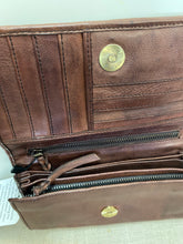 Load image into Gallery viewer, Naas Woven Washed Leather Flap Wallet – Brown