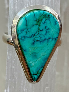 Turquoise Tear Drop Sterling Silver Ring