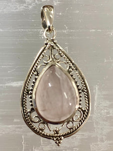 Rose Quartz Sterling Silver Pendant