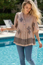 Load image into Gallery viewer, Willow Embroidered Top - Beige/Black