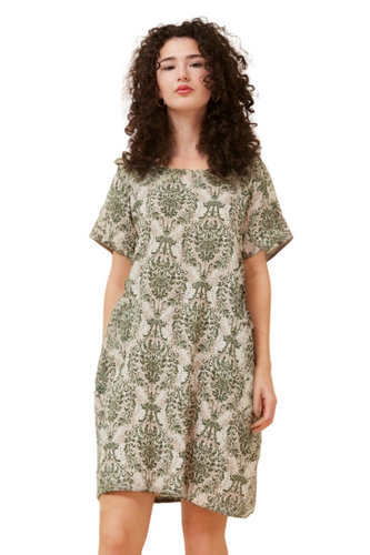 Printed Shift Dress - Green