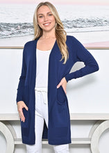 Load image into Gallery viewer, Side Pocket Long Knit Cardigan - Navy