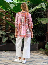 Load image into Gallery viewer, Farah Top - Pink Orange Print