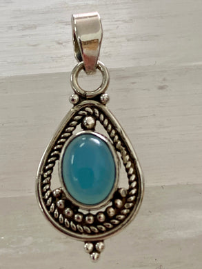 Chalcedony Sterling Silver Pendant