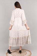 Load image into Gallery viewer, Embroidered Neck &amp; Trim Maxi Dress