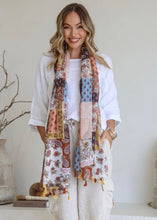 Load image into Gallery viewer, Patchwork Scarf With Tassels