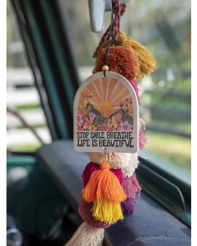 Air Freshener Stop Smile Breathe Sun - Strawberry