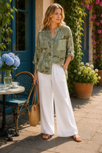 Load image into Gallery viewer, Linen Cotton Sequins Shirt - Khaki