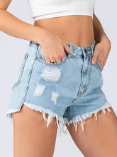 Load image into Gallery viewer, Distressed Denim Shorts