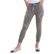 Load image into Gallery viewer, Italian Stretch Sequenced Pants - Taup