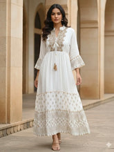Load image into Gallery viewer, Embroidered Neck &amp; Trim Maxi Dress