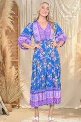 Meadow Muse Maxi Dress - Blue Floral