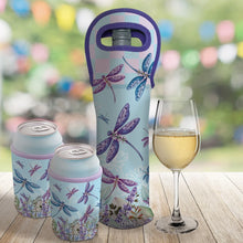 Load image into Gallery viewer, Wine Bottle Cooler - Lavender Dragonflies