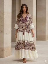 Load image into Gallery viewer, Paisley Embroidered Lace Maxi Dress