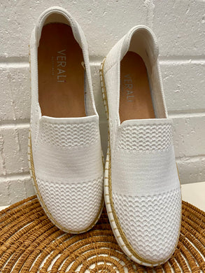 Queen Slip on Sneakers - White Knit